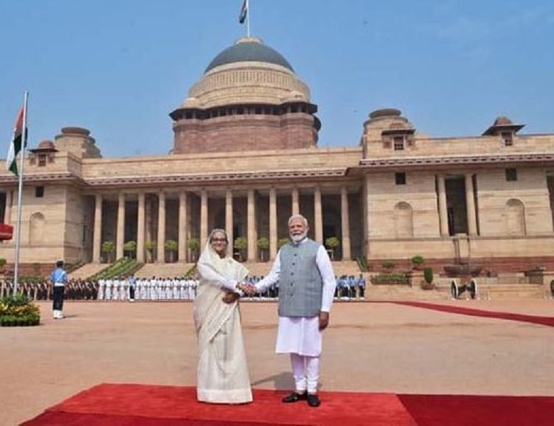 Hasina accorded reception at Rashtrapati Bhavan