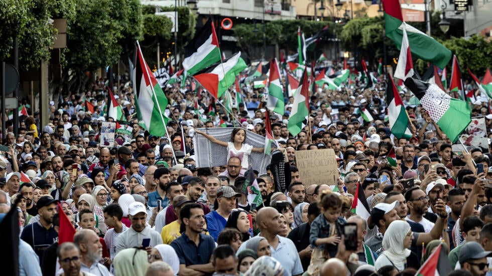 Moroccans march in pro-Palestinian rally
