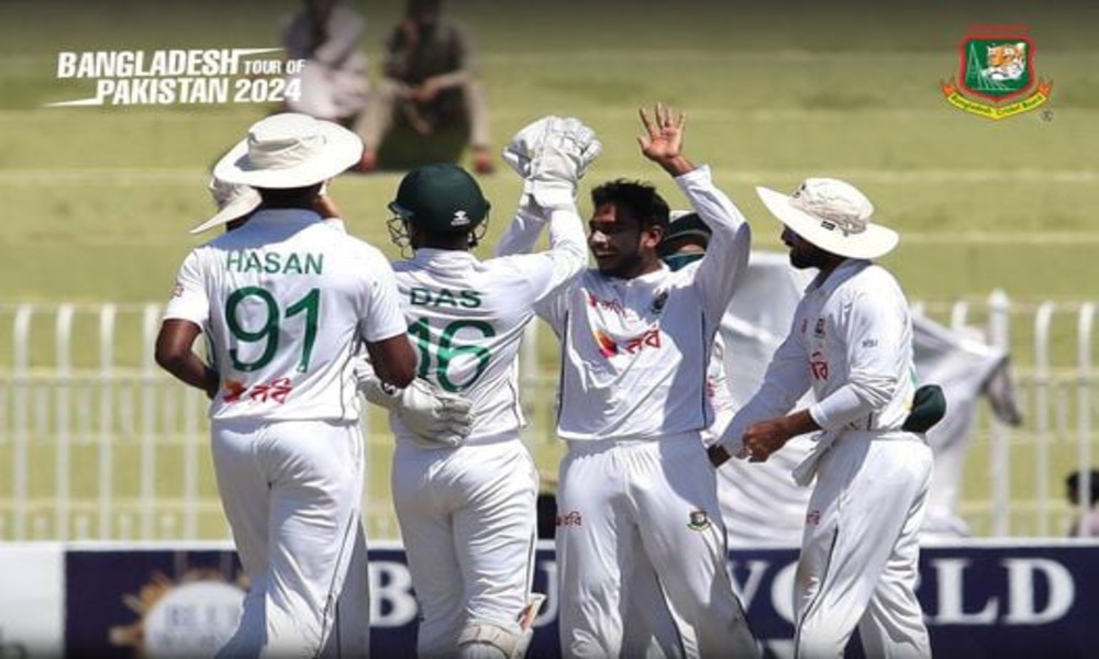 Bangladesh bowl Pakistan out for 274 in 1st innings
