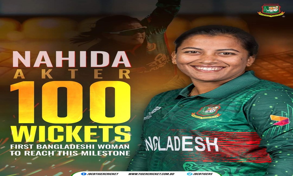 Nahida first Bangladeshi to claim 100-wicket in T20Is